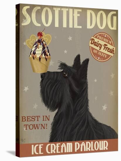 Scottish Terrier Ice Cream-Fab Funky-Stretched Canvas