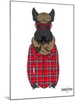 Scottish Terrier in Pin Plaid Shirt-Olga Angellos-Mounted Art Print