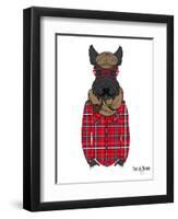 Scottish Terrier in Pin Plaid Shirt-Olga Angellos-Framed Art Print