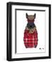 Scottish Terrier in Pin Plaid Shirt-Olga Angellos-Framed Art Print