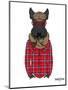 Scottish Terrier in Pin Plaid Shirt-Olga Angellos-Mounted Art Print
