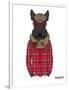 Scottish Terrier in Pin Plaid Shirt-Olga Angellos-Framed Art Print