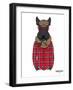 Scottish Terrier in Pin Plaid Shirt-Olga Angellos-Framed Art Print