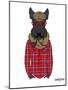 Scottish Terrier in Pin Plaid Shirt-Olga Angellos-Mounted Art Print