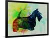 Scottish Terrier Watercolor-NaxArt-Framed Art Print