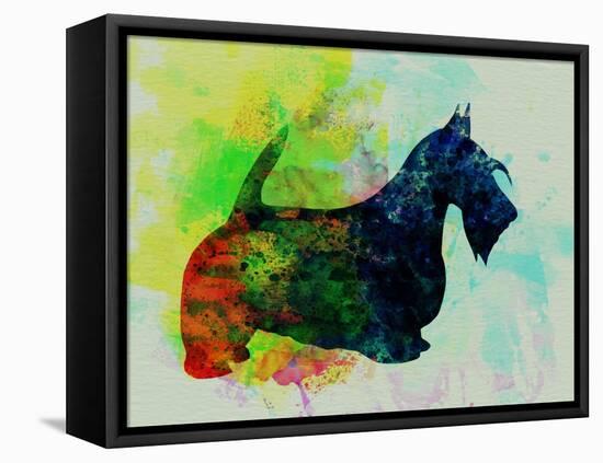 Scottish Terrier Watercolor-NaxArt-Framed Stretched Canvas