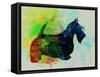 Scottish Terrier Watercolor-NaxArt-Framed Stretched Canvas