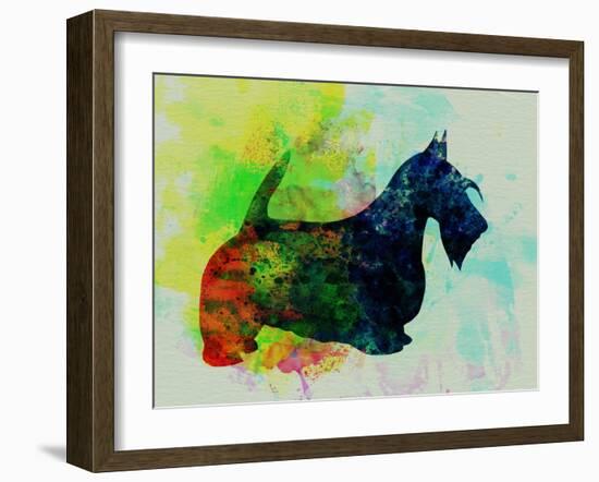 Scottish Terrier Watercolor-NaxArt-Framed Art Print