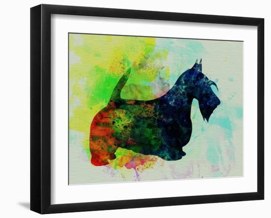 Scottish Terrier Watercolor-NaxArt-Framed Art Print