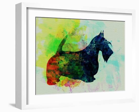 Scottish Terrier Watercolor-NaxArt-Framed Art Print