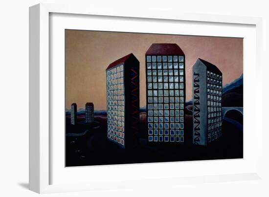 Scottish Towers, 1984-Lucy Raverat-Framed Giclee Print