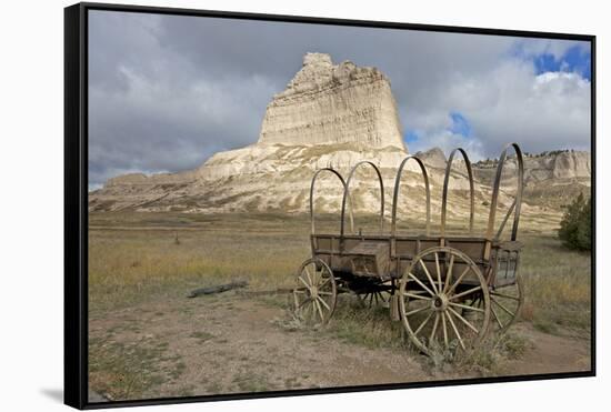 Scotts Bluff in Present Day Nebraska-Richard Wright-Framed Stretched Canvas