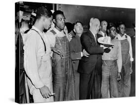 'Scottsboro Boys' and Radical Lawyer Samuel Leibowitz Cheer at Penn Station-null-Stretched Canvas