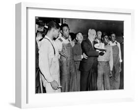 'Scottsboro Boys' and Radical Lawyer Samuel Leibowitz Cheer at Penn Station-null-Framed Photo