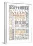 Scottsdale, Arizona - Barnwood Typography-Lantern Press-Framed Art Print