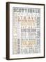 Scottsdale, Arizona - Barnwood Typography-Lantern Press-Framed Art Print