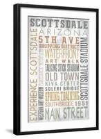 Scottsdale, Arizona - Barnwood Typography-Lantern Press-Framed Art Print