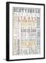 Scottsdale, Arizona - Barnwood Typography-Lantern Press-Framed Art Print