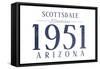 Scottsdale, Arizona - Established Date (Blue)-Lantern Press-Framed Stretched Canvas