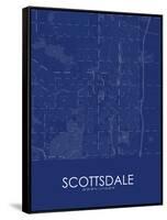 Scottsdale, United States of America Blue Map-null-Framed Stretched Canvas