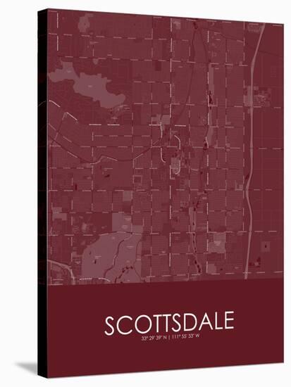 Scottsdale, United States of America Red Map-null-Stretched Canvas
