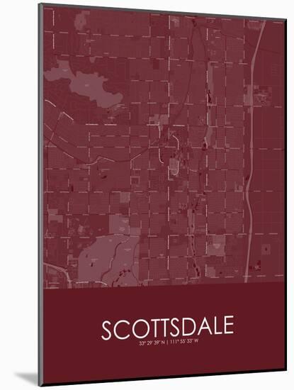 Scottsdale, United States of America Red Map-null-Mounted Poster