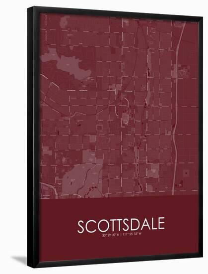 Scottsdale, United States of America Red Map-null-Framed Poster