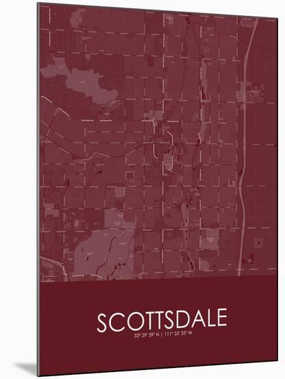 Scottsdale, United States of America Red Map-null-Mounted Poster