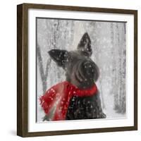 Scotty Dog Red Scarf-Clare Davis London-Framed Giclee Print