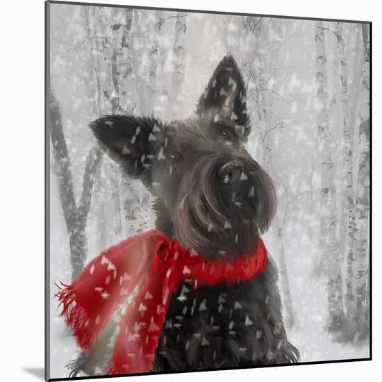 Scotty Dog Red Scarf-Clare Davis London-Mounted Giclee Print