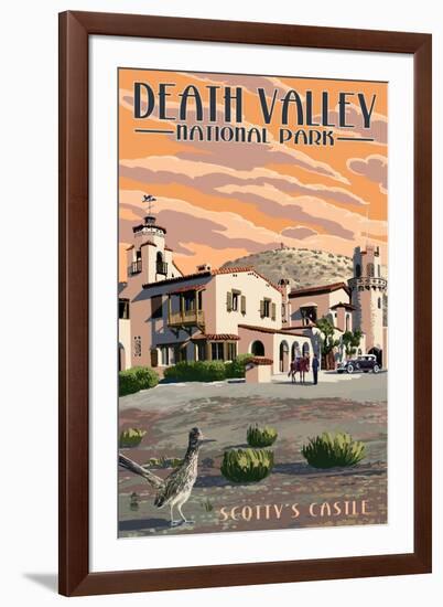 Scotty's Castle - Death Valley National Park-Lantern Press-Framed Art Print