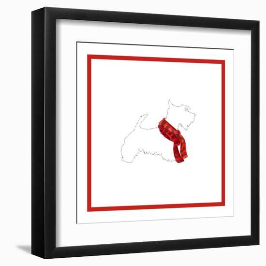 Scotty Silhouette with Red Scarf-Lanie Loreth-Framed Art Print