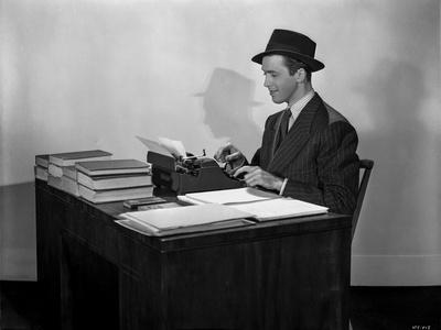 James Stewart Working in Desk Classic Portrait