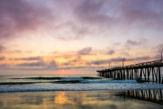 A Beautiful Cloudy Sunrise Captured at the Virginia Beach Fishing Pier-Scottymanphoto-Framed Stretched Canvas