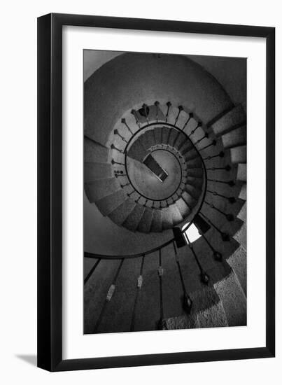 Scottys Castle Stairwell BW-Steve Gadomski-Framed Photographic Print