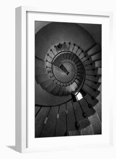 Scottys Castle Stairwell BW-Steve Gadomski-Framed Photographic Print