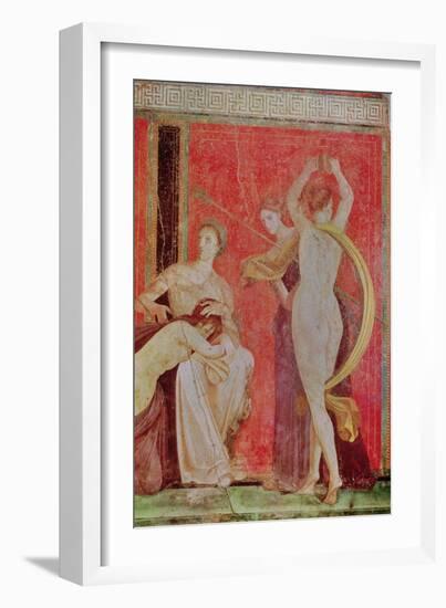 Scourged Woman and Dancer with Cymbals, South Wall, Oecus 5, 60-50 BC-null-Framed Giclee Print