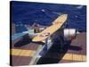 Scout Plane Preparing for Carrier Launch During Us Navy Manuevers Off the Hawaiian Islands-Carl Mydans-Stretched Canvas