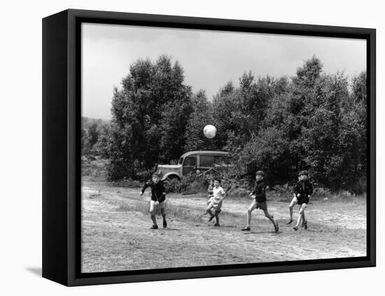 Scouts Playing Football-null-Framed Stretched Canvas