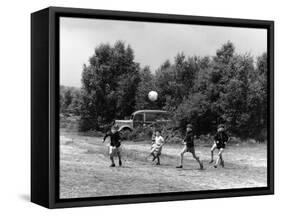 Scouts Playing Football-null-Framed Stretched Canvas