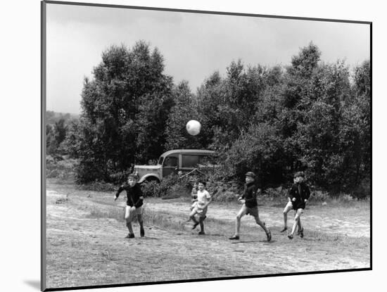 Scouts Playing Football-null-Mounted Photographic Print