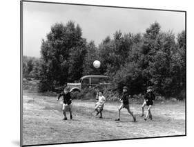 Scouts Playing Football-null-Mounted Photographic Print