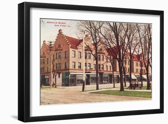 Scoville Block, Oak Park, Illinois-null-Framed Art Print