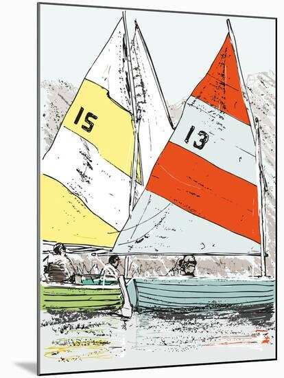 Scow Sails-James Lord-Mounted Giclee Print