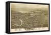 Scranton, Pennsylvania - Panoramic Map-Lantern Press-Framed Stretched Canvas