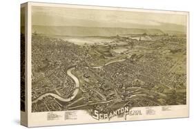 Scranton, Pennsylvania - Panoramic Map-Lantern Press-Stretched Canvas
