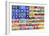 Scrap Flag-Design Turnpike-Framed Giclee Print