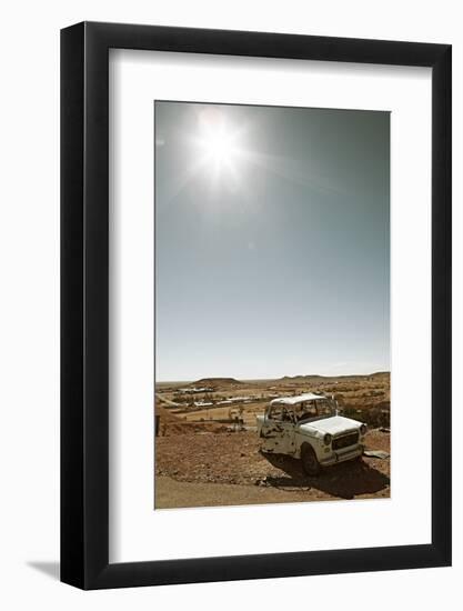 Scrap vehicle in Coober Pedy, outback Australia-Rasmus Kaessmann-Framed Photographic Print