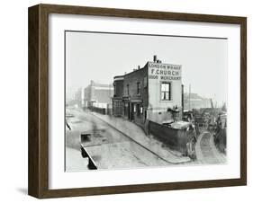 Scrapyard by Cat and Mutton Bridge, Shoreditch, London, January 1903-null-Framed Photographic Print