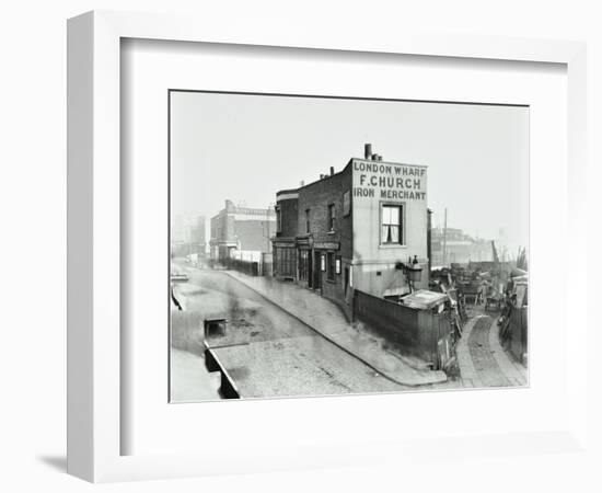 Scrapyard by Cat and Mutton Bridge, Shoreditch, London, January 1903-null-Framed Photographic Print